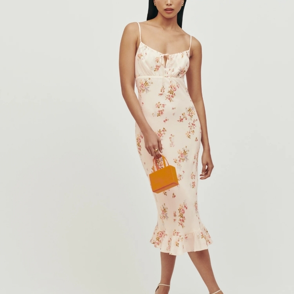 Reformation Dresses & Skirts - REFORMATION Maleah Dress Perfume Floral Ruffle Hem XL